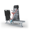 COMPASS 540 Leg Press – widok boczny maszyny do ćwiczeń nóg z regulacją oparcia i platformy.