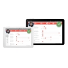 Desmotec D. Full Comfort – oprogramowanie treningowe wyświetlane na tablecie.