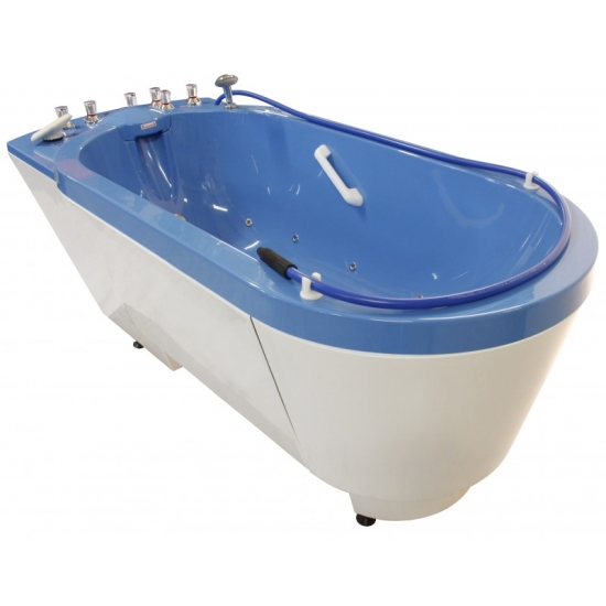 Wanna ALMAGRO – widok pod kątem, komora zabiegowa z niebieskim wnętrzem.