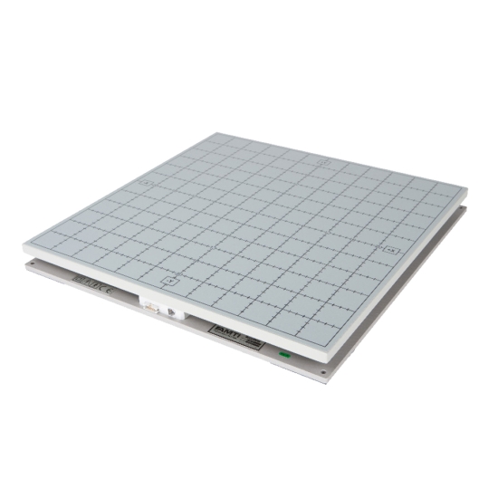 Platforma AMTI AccuGait/AccuSway – widok z góry, siatka pomiarowa.