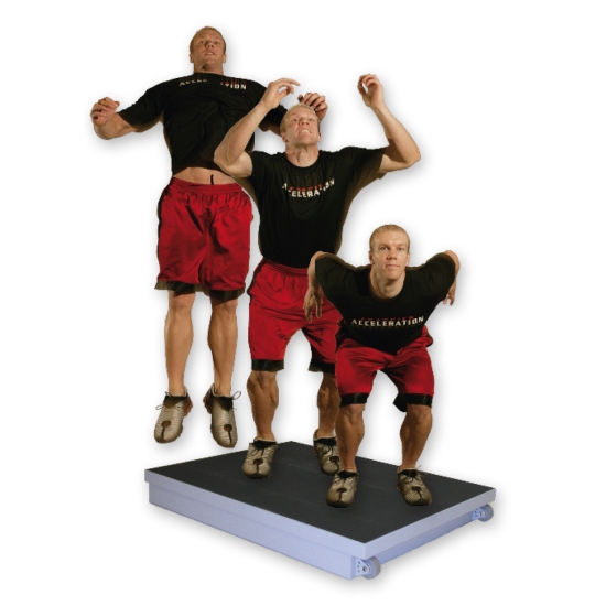 Platforma AMTI AccuPower – pomiar siły reakcji podłoża podczas skoku.