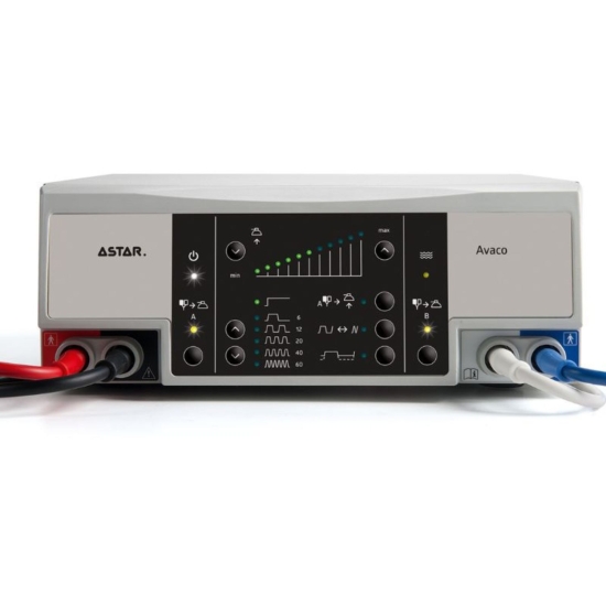 Avaco – panel sterowania urządzenia do terapii podciśnieniowej z widocznymi ustawieniami parametrów.