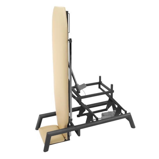 AZURYT II – stół pionizacyjny rehabilitacyjny w kolorze beżowym, widok z boku.