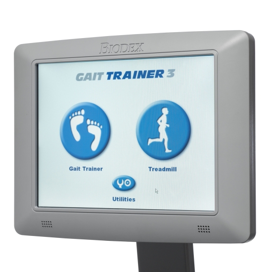 Ekran startowy bieżni rehabilitacyjnej Biodex Gait Trainer 3