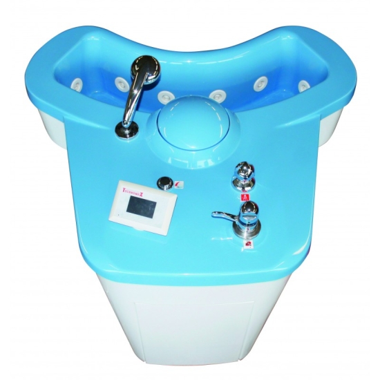 Castillo – wanna do masażu wirowego kończyn górnych, widok z góry na dysze i elementy sterujące.