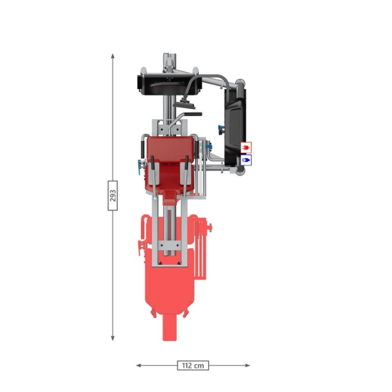 COMPASS 540 Leg Press – schemat techniczny urządzenia z wymiarami i układem siedziska.