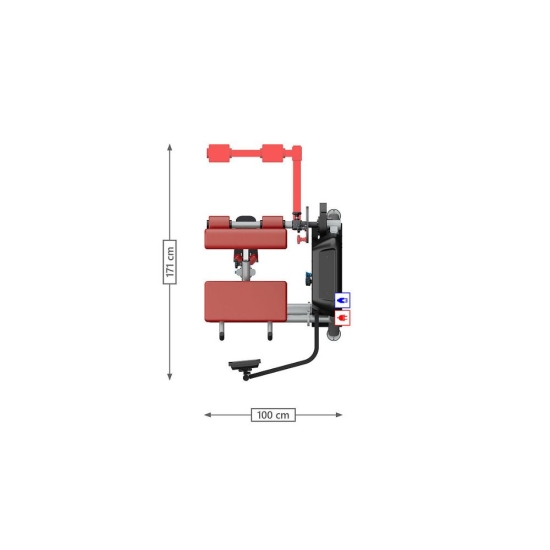 Compass 540 – schemat techniczny maszyny Trunk Rotation z wymiarami.