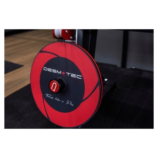 Desmotec V.MINI – urządzenie do treningu siłowego, widok koła oporowego z bliska.