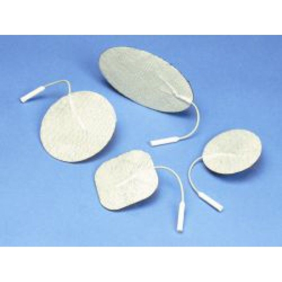 Elektrody samoprzylepne okrągłe o średnicy 7,5 cm do elektrostymulacji, wielorazowego użytku z przewodem.