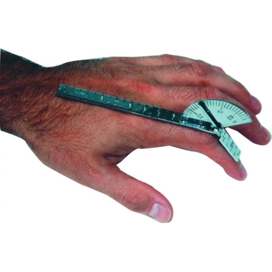 Goniometr metalowy palcowy 3 cale, 150 stopni z krótkimi ramionami – narzędzie do pomiaru zakresu ruchu palców.