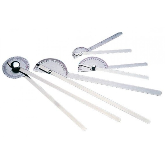 Profesjonalny zestaw goniometrów metalowych – komplet narzędzi pomiarowych do oceny zakresu ruchomości stawów w rehabili