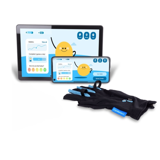 Rękawica Cynteract – zestaw z aplikacją na tablet i smartfon do ćwiczeń dłoni.