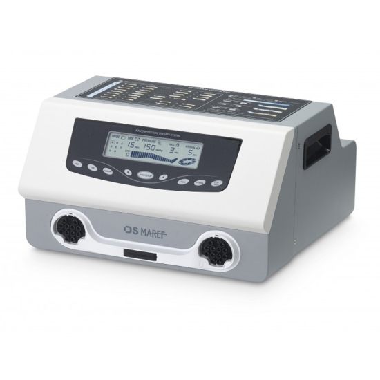 Lymphatron DL 1200H – aparat do drenażu limfatycznego z panelem sterującym i wyświetlaczem LCD.