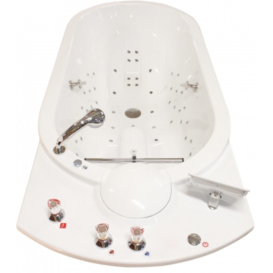 Magellan – wanna do hydroterapii, widok wewnętrzny z dyszami masującymi i uchwytami.