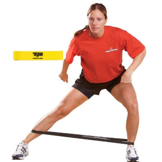 Mini Band – żółta taśma elastyczna do ćwiczeń oporowych, trening stabilizacji i nóg.