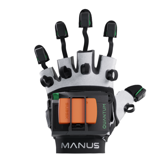 Movella Xsens – rękawica Manus Quantum z czujnikami do analizy ruchu dłoni.