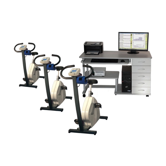 Peleton – system do rehabilitacji onkologicznej z ergometrami i komputerem sterującym.