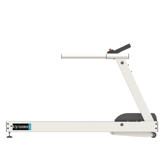 Pluto – bieżnia do rehabilitacji widok z boku z poręczami asekuracyjnymi.