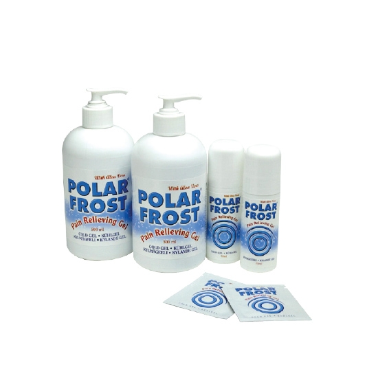 Polar Frost żel chłodzący 500 ml z pompką do łagodzenia bólu mięśni i stawów.