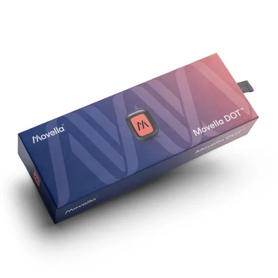 Opakowanie systemu Movella DOT – zestaw czujników ruchu.