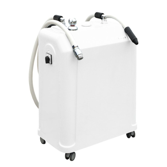 T-AGRE aparat do masażu podwodnego na kółkach z wężami przyłączeniowymi.