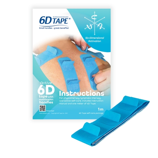 Taśma 6D – zestaw z instrukcją, stosowana w fizjoterapii i drenażu limfatycznym.
