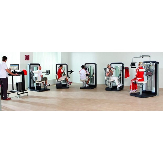Tergumed® – zestaw urządzeń do rehabilitacji kręgosłupa w sali terapeutycznej.