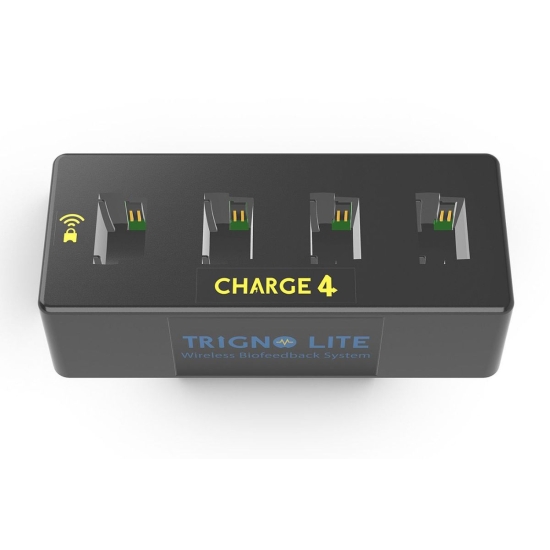 Ładowarka TRIGNO Lite na cztery czujniki systemu biofeedback EMG.