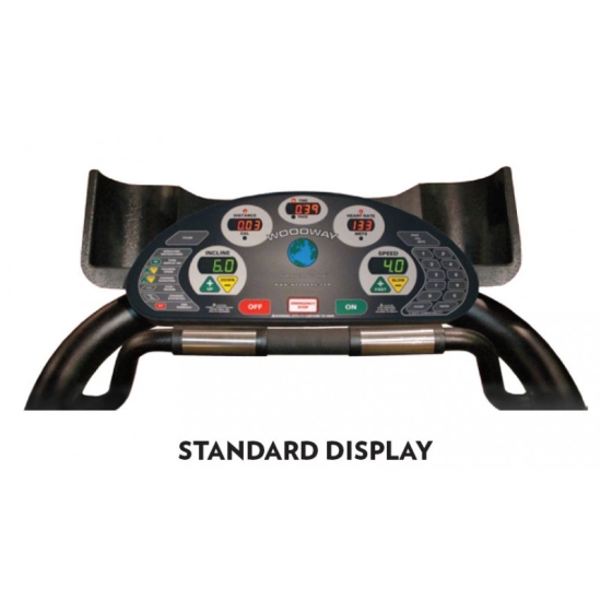 Panel sterujący bieżni Woodway Path w wersji Standard Display.