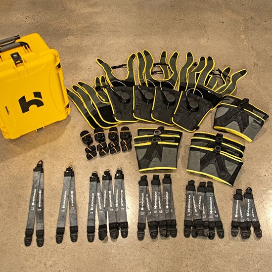 Zestaw Super Fit Kit HeroWear – pełny komplet pasów i akcesoriów do dopasowania egzoszkieletu.